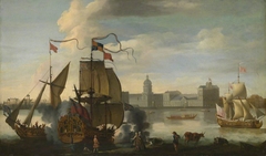 A royal yacht at Greenwich by Anonymous