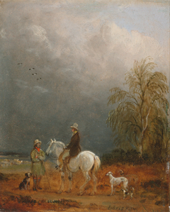 A Traveller and a Shepherd in a Landscape by Edmund Bristow