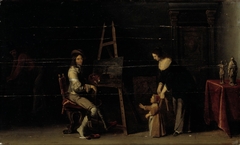 Artist at his studio by Christoffel Jacobsz van der Laemen