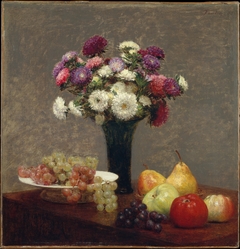 Asters and Fruit on a Table by Henri Fantin-Latour