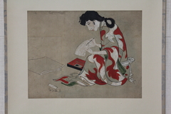 Beauty Writing a Letter (copy of a section of the Hikone Screen) by anonymous painter