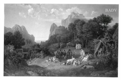 Berglandschaft mit mythologischer Szene by Viktor Paul Mohn