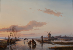 Bevroren vaart by Andreas Schelfhout