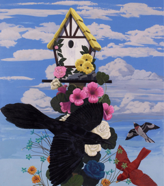 Black and part Black Birds in America (Grackle, Cardinal & Rose-breasted Grosbeak) by Kerry James Marshall