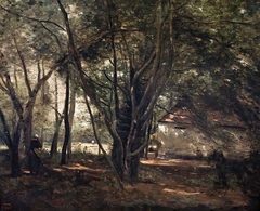 Brunoy: On the way to the farm by Jean-Baptiste-Camille Corot