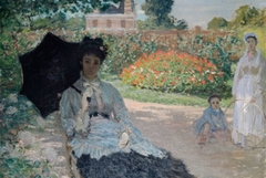 Camille in the Garden with Jean and a Maid by Claude Monet