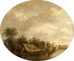 Cottages by a Canal by Jan van Goyen