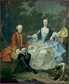 Count Giacomo Durazzo (1717–1794) in the Guise of a Huntsman with His Wife (Ernestine Aloisia Ungnad von Weissenwolff, 1732–1794) by Martin van Meytens