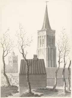 De toren van de Maarlandse kerk in Den Briel by Unknown Artist