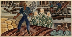 Development of the Land (Mural Study, Ladysmith, Wisconsin Post Office) by Elsa Jemne