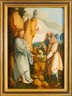 Die Versuchung und die Taufe Christi by Master of Meßkirch