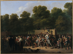 Distribution de vin et de comestibles aux Champs-Elysées, à l'occasion de la fête du roi by Louis-Léopold Boilly