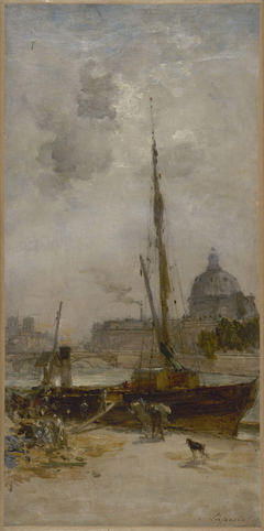 Esquisse pour le salon des Arts de l'Hôtel de Ville de Paris : Le port Saint-Nicolas by Charles Lapostolet