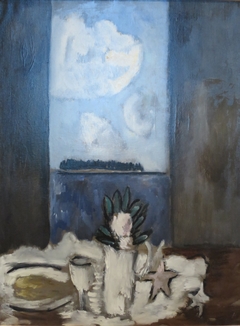 Flower and Star on Window by Marsden Hartley