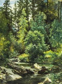 Forest river by Ivan Shishkin