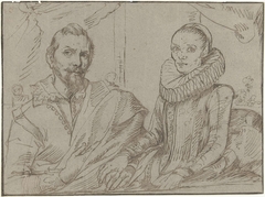 Frans Snijders en zijn vrouw Margaretha de Vos by Anthony van Dyck