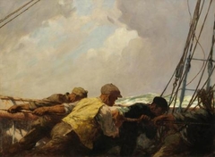 Hauling the Mainsail - Arthur Briscoe - ABDAG002635 by Arthur Briscoe