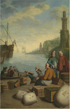 Havengezicht in het Oosten by Jan Josef Horemans II