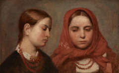 Heads of Two Young Girls by Aleksander Kotsis