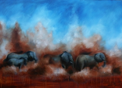 Herd of African Elephants by Julie Sneeden