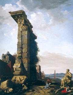 Idealised View with Roman Ruins, Sculptures, and a Port by Bartholomeus Breenbergh