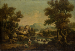 Italian Landscape with a Mountain Stream by Francesco Zuccarelli