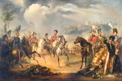 King George IV (1762-1830) and the Duke of Wellington (1769-1852) on horseback by Peter Edward Stroehling