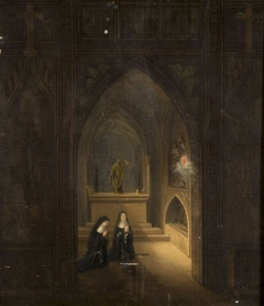 L’Apparition du Sacré-Cœur sur le tombeau du bienheureux Père Fourier, instituteur des religieuses de la Congrégation de Notre-Dame by Thérèse-Victoire de Manne