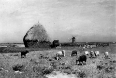 Landscape near Cayenz with a Sheepdog and Flock by Eugen Jettel