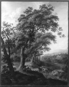 Landschaft mit Viehtränke by Christian Georg Schütz