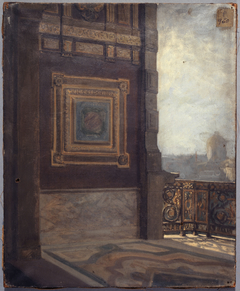 Le Balcon au bout de la petite galerie du Louvre en 1872 by Lucien-Étienne Mélingue