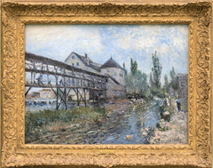 Le moulin à eau Provencher à Moret by Alfred Sisley