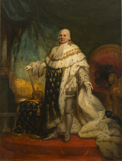 Louis XVIII of France in Coronation Robes by Jean-Baptiste Paulin Guérin