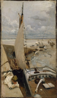 Low Tide at Cancale Harbor by John Singer Sargent