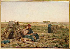 Lunch break of the carnation pickers by Désiré François Laugée