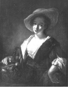 Mädchen mit einem Gemüsekorb by Antoine Pesne