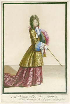 Mademoiselle de Loube, Fille d'honneur de madame, en habit de Chasse by Antoine Trouvain