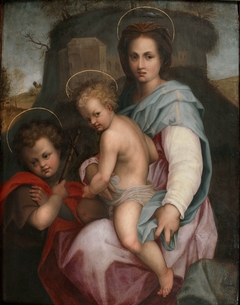 Madonna and Child with St. John the Baptist. by Anonymous