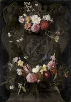 Madonna relief in a flower garland by Daniel Seghers