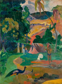 Matamoe (Death), Landscape with Peacocks by Paul Gauguin