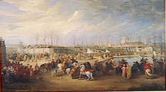 Mehemet Effendi, ambassadeur turc arrive aux Tuileries, 21 mars 1721 by Charles Parrocel