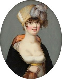 Miniature of a lady in a poke bonnet. by Anonymous