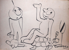 Morph on a Tortoise Racing by Tony Hart