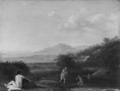 Naakten in landschap by Cornelius van Poelenburgh