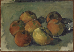 Nature morte aux sept pommes et tube de couleur by Paul Cézanne