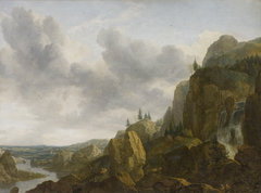 Northern Mountain Landscape with Waterfall by Allaert van Everdingen