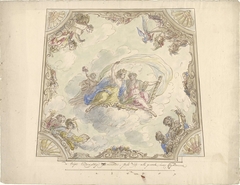 Ontwerp voor een plafondschildering met allegorie op de Zeevaart by Elias van Nijmegen