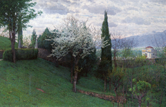 Peacful landscape (The cemetery of Asolo) by Luigi Nono