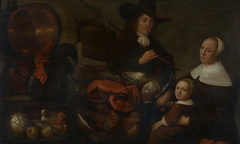 Portrait of a family by Abraham van Calraet