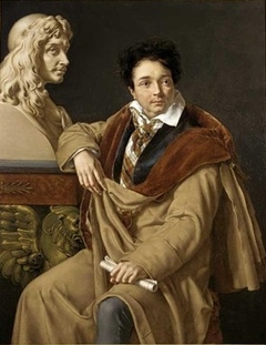 Portrait of a man with the a bust of Moliere in the background by Isidore Péan du Pavillon